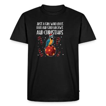 Macaw Christmas Bird Christmas Girl cadeau de Noël - T-shirt Premium bio Homme - noir - Devant - Nico (187cm)