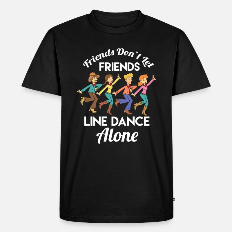 Line Dance Freunde - Männer Premium Bio T-Shirt - Schwarz