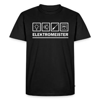 Profession de maître électrique - icône de pictogramme - T-shirt Premium bio Homme - noir - Devant - Nico (187cm)