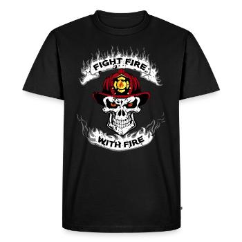 FIGHT FIRE WITH FIRE - Pompiers - T-shirt Premium bio Homme - noir - Devant - Nico (187cm)