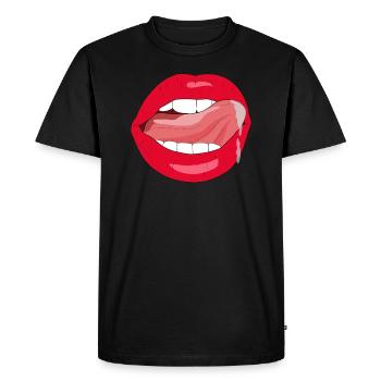 Red kiss mouth sexy - Men's Premium Organic T-Shirt - black - Front - Nico (187cm)