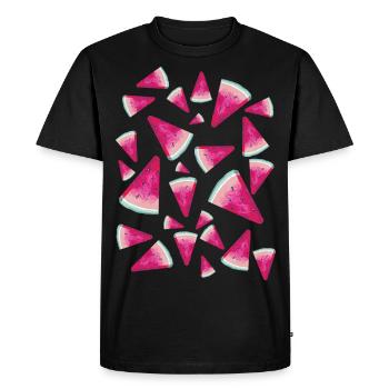 Pastèque Pastèque Pattern - T-shirt Premium bio Homme - noir - Devant - Nico (187cm)