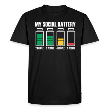 Idée cadeau Introvert Social Battery - T-shirt Premium bio Homme - noir - Devant - Nico (187cm)