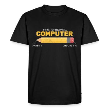Idée de cadeau cool énonciations drôle ordinateur rétro - T-shirt Premium bio Homme - noir - Devant - Nico (187cm)