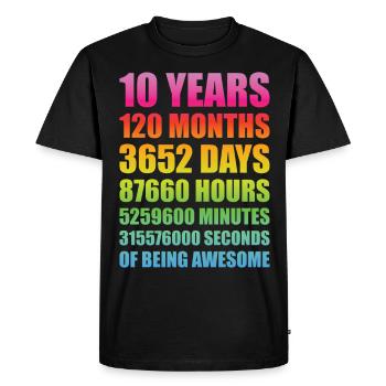 10 ans d’anniversaire Cadeau Drôle - T-shirt Premium bio Homme - noir - Devant - Nico (187cm)