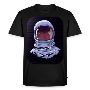 Catstronaut Top for cat lovers OOTD - Men's Premium Organic T-Shirt - black - Front - Nico (187cm)