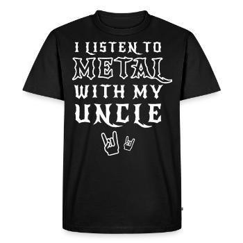 J'écoute du métal avec mon cadeau de tee-shirt oncle - T-shirt Premium bio Homme - noir - Devant - Nico (187cm)