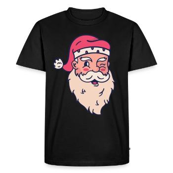 Santa Claus red cap - Men's Premium Organic T-Shirt - black - Front - Nico (187cm)