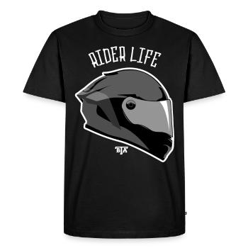 La vie de motard motard - T-shirt Premium bio Homme - noir - Devant - Nico (187cm)
