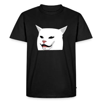 Cat memes at the table - Men's Premium Organic T-Shirt - black - Front - Nico (187cm)