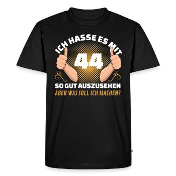 44 ans anniversaire de l’anniversaire cadeau - T-shirt Premium bio Homme - noir - Devant - Nico (187cm)