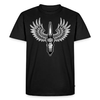Biker motorcycle spark plug - Men's Premium Organic T-Shirt - black - Front - Nico (187cm)