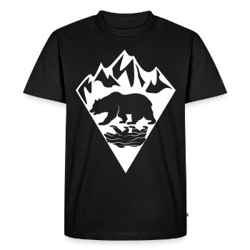 Paysage de montagnes d'ours - T-shirt Premium bio Homme - noir - Devant - Nico (187cm)