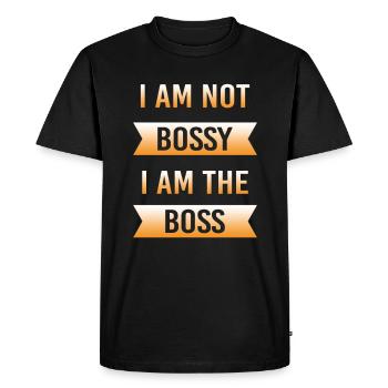 Bossy patron patron patron exécutif mère - T-shirt Premium bio Homme - noir - Devant - Nico (187cm)