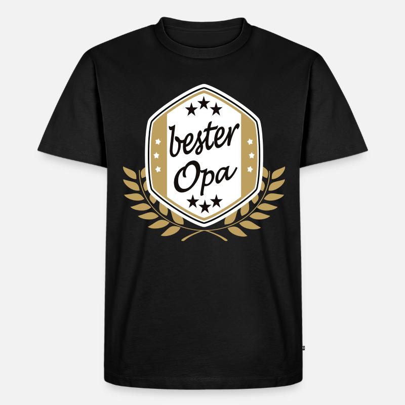 Bester Opa - Männer Premium Bio T-Shirt - Schwarz