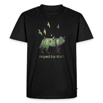Wolf Woelfe protection de la nature sauvage protection des animaux - T-shirt Premium bio Homme - noir - Devant - Nico (187cm)