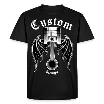 Bielle de piston de piston sur mesure - T-shirt Premium bio Homme - noir - Devant - Nico (187cm)