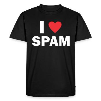 Spam mail email cadeau d'anniversaire - T-shirt Premium bio Homme - noir - Devant - Nico (187cm)