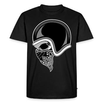 Crâne de moto crâne - T-shirt Premium bio Homme - noir - Devant - Nico (187cm)