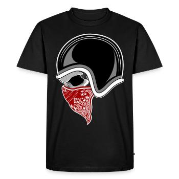 Bandana moto crâne rouge - T-shirt Premium bio Homme - noir - Devant - Nico (187cm)
