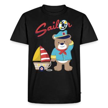 Sailor Teddy - Männer Premium Bio T-Shirt - Schwarz - Vorne - Nico (187cm)