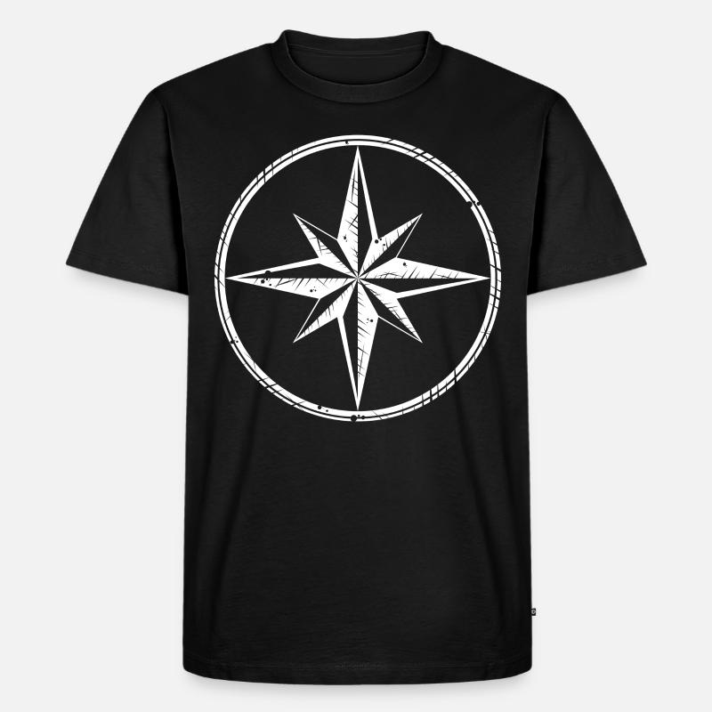 nautischer stern kompass - Männer Premium Bio T-Shirt - Schwarz