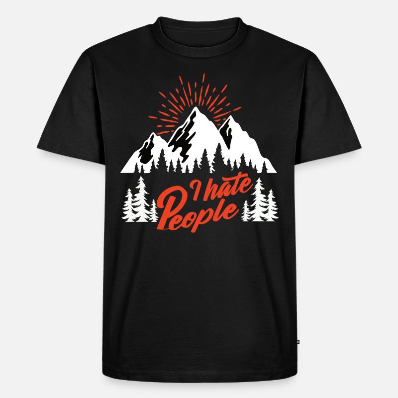 I hate People - Männer Premium Bio T-Shirt - Schwarz