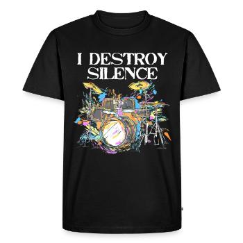 Je détruis le silence - T-shirt Premium bio Homme - noir - Devant - Nico (187cm)