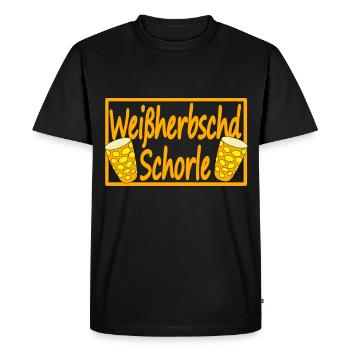 Weißherbschdschorle - Schorle - Männer Premium Bio T-Shirt - Schwarz - Vorne - Nico (187cm)