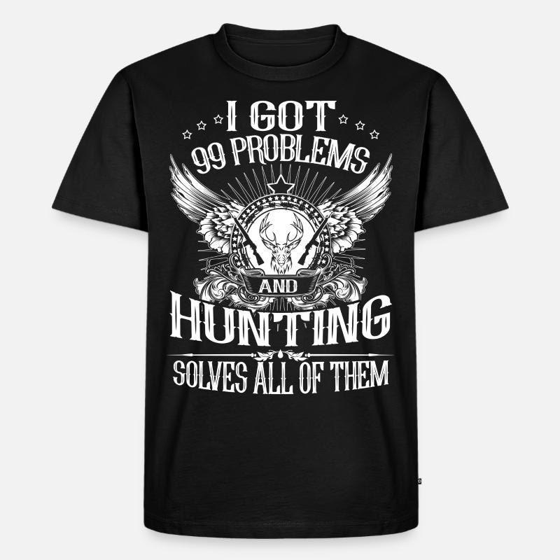 Hunting Solves Problem - Men's Premium Organic T-Shirt - black