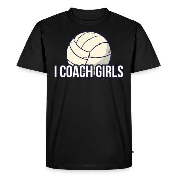 tshirt volleyball i coach filles formateur formateur - T-shirt Premium bio Homme - noir - Devant - Nico (187cm)