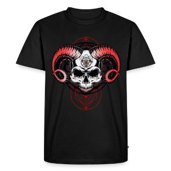 Teufelsauge - Männer Premium Bio T-Shirt - Schwarz - Vorne - Nico (187cm)