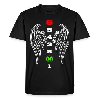 Changement de vitesse 1N23456 - T-shirt Premium bio Homme - noir - Devant - Nico (187cm)