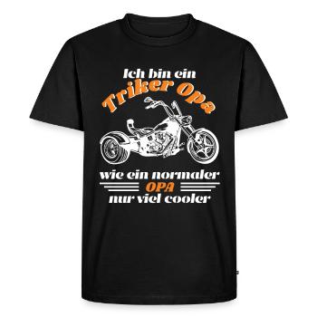 Triker Opa - Männer Premium Bio T-Shirt - Schwarz - Vorne - Nico (187cm)