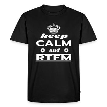 Keep Calm and RTFM - Men's Premium Organic T-Shirt - black - Front - Nico (187cm)