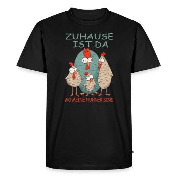 Zuhause ist da wo meine Hühner sind - Männer Premium Bio T-Shirt - Schwarz - Vorne - Nico (187cm)