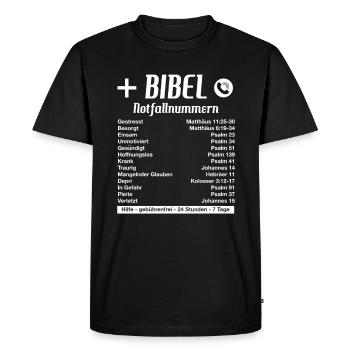 Bibel Glaube Religion Notfall Geburtstag Geschenk - Männer Premium Bio T-Shirt - Schwarz - Vorne - Nico (187cm)