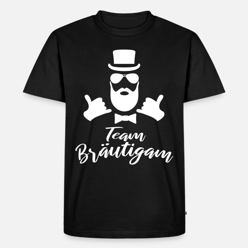 Team Bräutigam - Männer Premium Bio T-Shirt - Schwarz