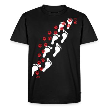 Empreintes | Amoureux des chiens, marche de chien - T-shirt Premium bio Homme - noir - Devant - Nico (187cm)
