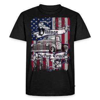 Vintage Pickup Vintage American Blue Frame 60 - T-shirt Premium bio Homme - noir - Devant - Nico (187cm)