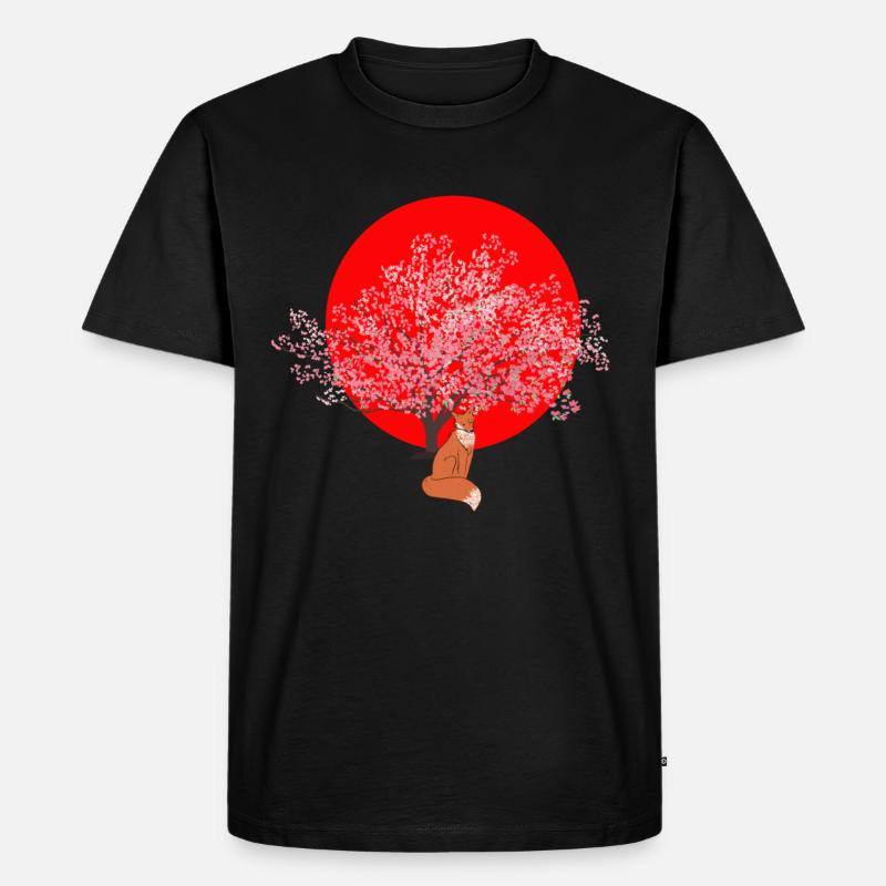 kirschblüte - Männer Premium Bio T-Shirt - Schwarz