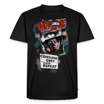 THEY LIVE - Men's Premium Organic T-Shirt - black - Front - Nico (187cm)