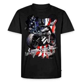 Chopper moto américain V2 États-Unis - T-shirt Premium bio Homme - noir - Devant - Nico (187cm)