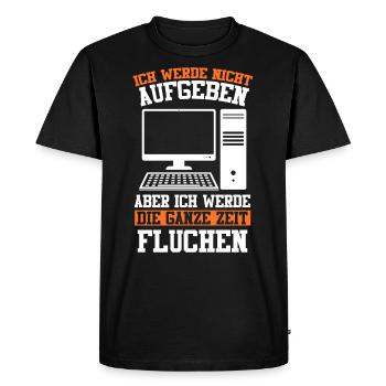 Admin Softwareentwickler Informatik Lustige Sprüch - Männer Premium Bio T-Shirt - Schwarz - Vorne - Nico (187cm)