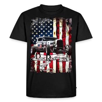 Hot Rod Kustom Kultur V8 États-Unis Wood Style - T-shirt Premium bio Homme - noir - Devant - Nico (187cm)