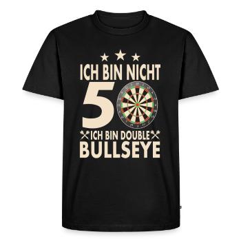 Je ne suis pas50. Je suis double Bullseye - T-shirt Premium bio Homme - noir - Devant - Nico (187cm)