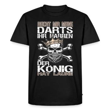reicht mir meine Darts ihr Narren - Männer Premium Bio T-Shirt - Schwarz - Vorne - Nico (187cm)