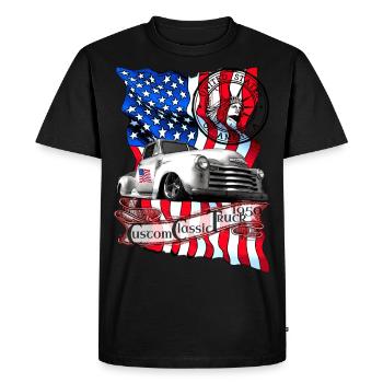 Custom Classic Pickup Truck built in 1950 - Men's Premium Organic T-Shirt - black - Front - Nico (187cm)