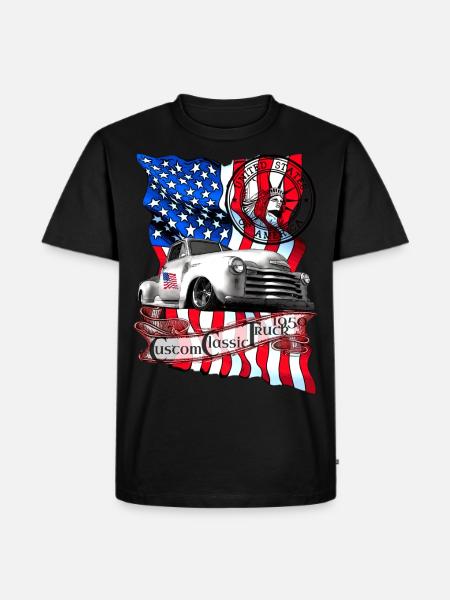 Custom Classic Pickup Truck bygget i 1950 - Herre Premium økologisk T-shirt - sort