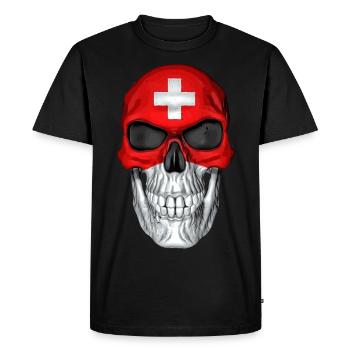 Crâne Suisse - T-shirt Premium bio Homme - noir - Devant - Nico (187cm)